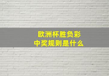 欧洲杯胜负彩中奖规则是什么