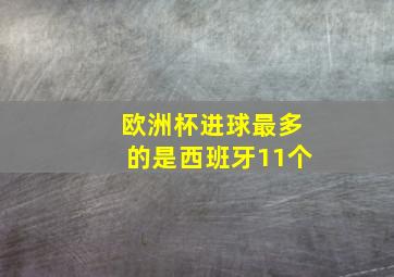 欧洲杯进球最多的是西班牙11个