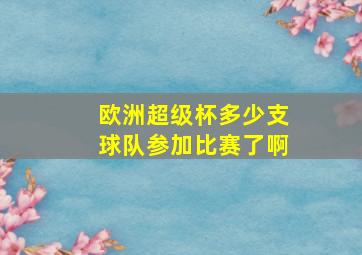 欧洲超级杯多少支球队参加比赛了啊