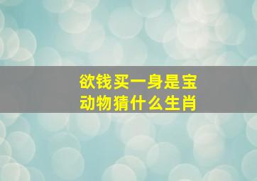 欲钱买一身是宝动物猜什么生肖