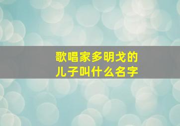 歌唱家多明戈的儿子叫什么名字