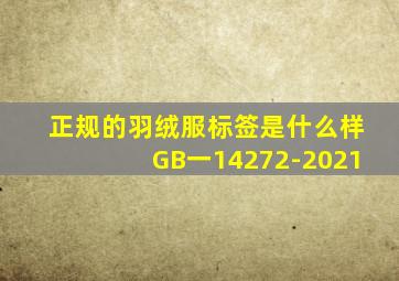 正规的羽绒服标签是什么样GB一14272-2021