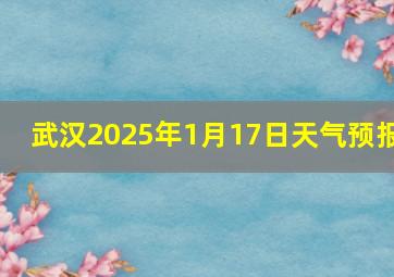 武汉2025年1月17日天气预报