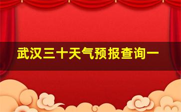 武汉三十天气预报查询一