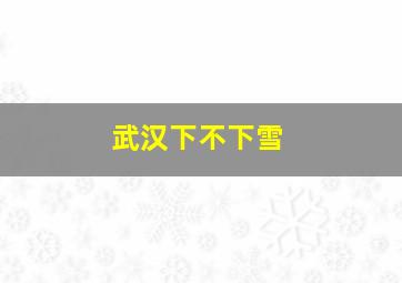 武汉下不下雪