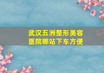 武汉五洲整形美容医院哪站下车方便