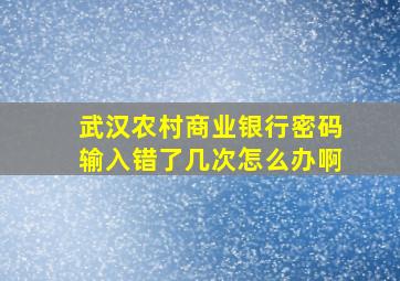 武汉农村商业银行密码输入错了几次怎么办啊