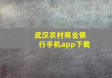 武汉农村商业银行手机app下载