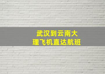 武汉到云南大理飞机直达航班