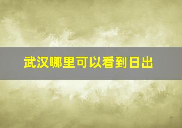 武汉哪里可以看到日出