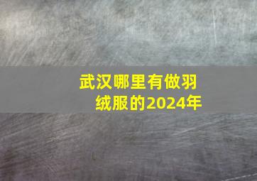 武汉哪里有做羽绒服的2024年