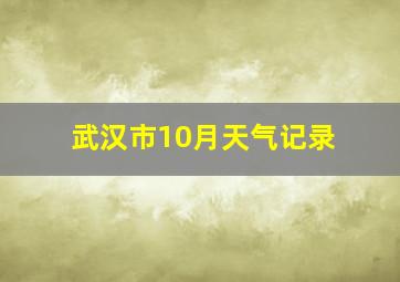 武汉市10月天气记录