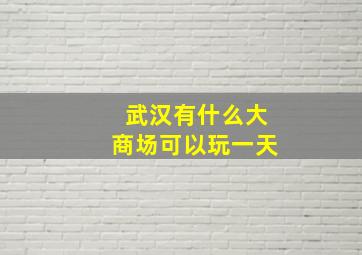 武汉有什么大商场可以玩一天