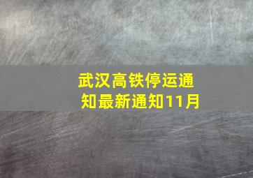 武汉高铁停运通知最新通知11月