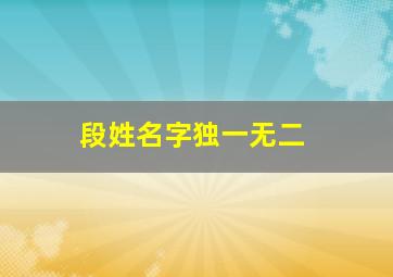 段姓名字独一无二