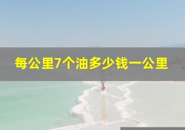 每公里7个油多少钱一公里