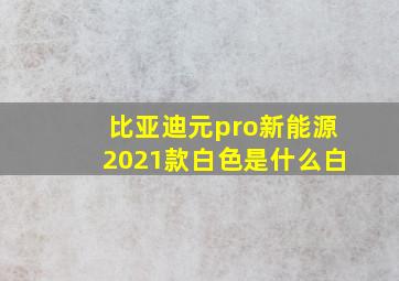 比亚迪元pro新能源2021款白色是什么白