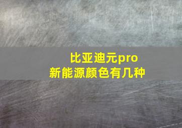 比亚迪元pro新能源颜色有几种