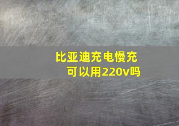 比亚迪充电慢充可以用220v吗