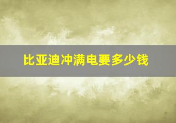 比亚迪冲满电要多少钱