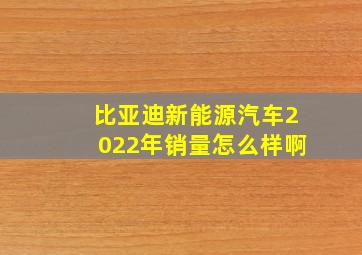 比亚迪新能源汽车2022年销量怎么样啊