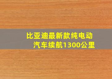 比亚迪最新款纯电动汽车续航1300公里