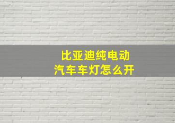 比亚迪纯电动汽车车灯怎么开