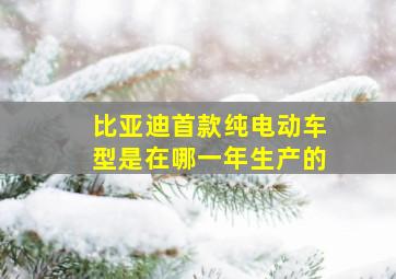 比亚迪首款纯电动车型是在哪一年生产的