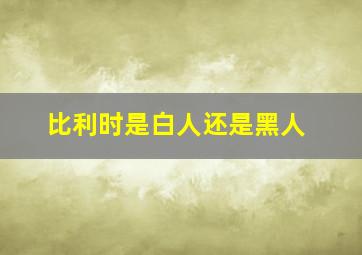 比利时是白人还是黑人