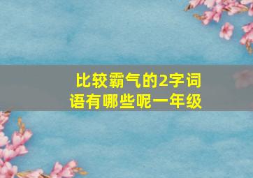 比较霸气的2字词语有哪些呢一年级