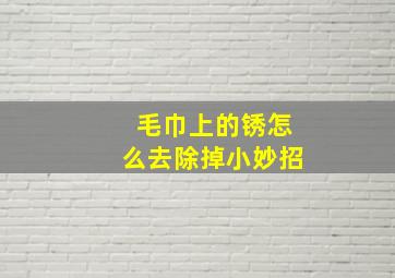 毛巾上的锈怎么去除掉小妙招