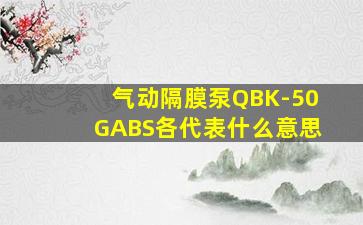 气动隔膜泵QBK-50GABS各代表什么意思