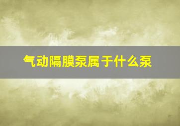 气动隔膜泵属于什么泵