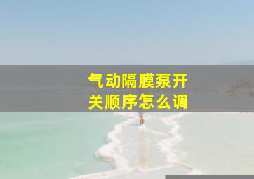 气动隔膜泵开关顺序怎么调