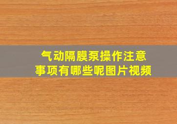 气动隔膜泵操作注意事项有哪些呢图片视频