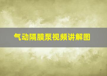 气动隔膜泵视频讲解图