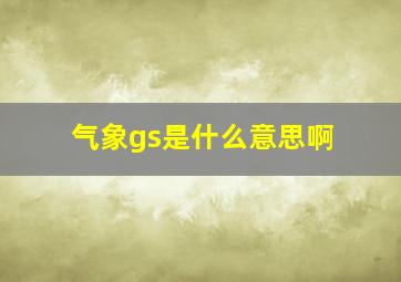 气象gs是什么意思啊