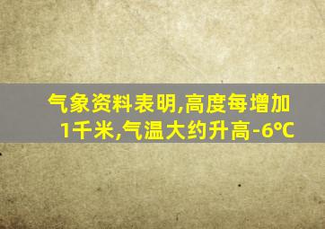 气象资料表明,高度每增加1千米,气温大约升高-6℃