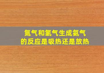 氮气和氢气生成氨气的反应是吸热还是放热