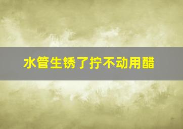 水管生锈了拧不动用醋