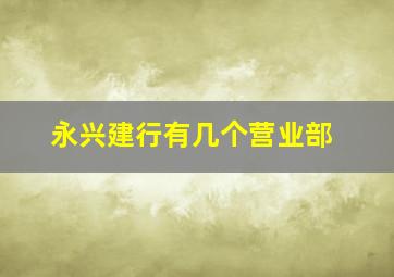 永兴建行有几个营业部