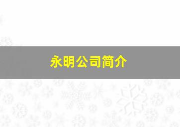 永明公司简介