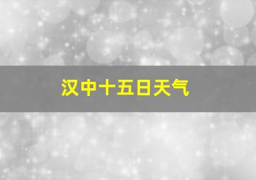 汉中十五日天气