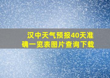 汉中天气预报40天准确一览表图片查询下载