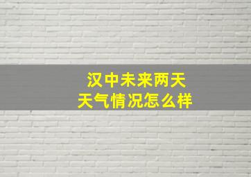 汉中未来两天天气情况怎么样