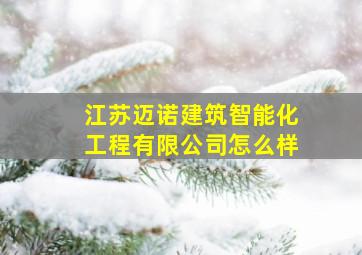 江苏迈诺建筑智能化工程有限公司怎么样