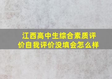 江西高中生综合素质评价自我评价没填会怎么样