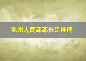 池州人武部部长是谁啊