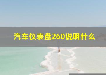 汽车仪表盘260说明什么