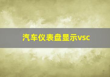 汽车仪表盘显示vsc